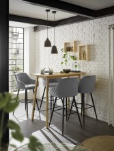 Barhocker >Emma< (2er Set) drehbar, in grau, schwarz - 57x105x53 (BxHxT)