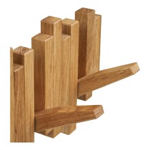 Garderobenleiste >Caltra< in Eiche, Massivholz - 40x18x3cm (BxHxT)