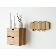Garderobenleiste >Caltra< in Eiche, Massivholz - 40x18x3cm (BxHxT)