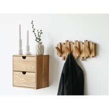 Garderobenleiste >Caltra< in Eiche, Massivholz - 40x18x3cm (BxHxT)