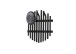 Garderoben-Set >BANTRY< (5-teilig) in Eiche / schwarz - 200x190x35 (BxHxT)
