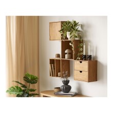 Hängeregal >Townsville< in Eiche, Massivholz - 30x30x18cm (BxHxT)