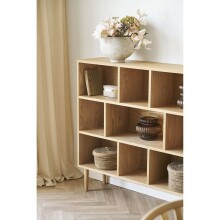 Mehrzweckregal >Oshawa< in Eiche, MDF, furniert - 112x104,5x30cm (BxHxT)