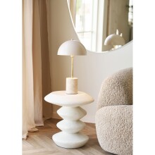 Beistelltisch >Blackburn< in Weiss / creme -...