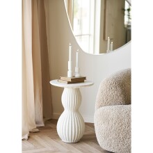 Beistelltisch >Newtown< in Weiss / creme, Zement /...