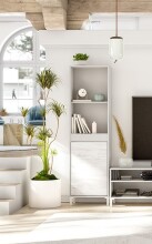 Wohnzimmer-Set >VANYA< (2-tlg.) in Kaschmir / Velho Weiß - 78x134x33 (BxHxT)