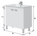 Waschbeckenunterschrank >ECO KIT< in Weiß glänzend - 80x80x45cm (BxHxT)