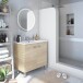 Waschbeckenunterschrank >ECO KIT< in Canadian Eiche Dekor - 80x80x45 (BxHxT)