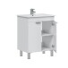 Waschbeckenunterschrank >ECO KIT< in Weiß glänzend - 60x80x45 (BxHxT)