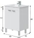 Waschbeckenunterschrank >ECO KIT< in Weiß glänzend - 60x80x45 (BxHxT)
