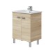 Waschbeckenunterschrank >ECO KIT< in Canadian Eiche Dekor - 60x80x45 (BxHxT)