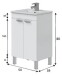 Waschbeckenunterschrank >ECO KIT< in Weiß glänzend - 50x80x39 (BxHxT)