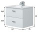 Waschbeckenunterschrank >ECO KIT< (hängend) in Weiß glänzend - 60x50x45 (BxHxT)