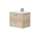 Waschbeckenunterschrank >ECO KIT< (hängend) in Canadian Eiche Dekor - 60x50x45 (BxHxT)