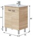 Waschtisch-Set >ECO KIT< in Canadian Eiche - 60x80x45 (BxHxT)