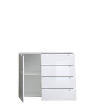 Kommode >Spice< in weiß hochglanz, MDF - 98x81x38cm (BxHxT)