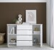 Sideboard >Spice< in weiß hochglanz, MDF weiß hochglanz - 138x81x38cm (BxHxT)