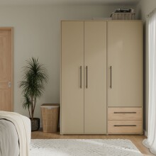 Drehtürenschrank >MOKKARIS< in Taupe /...