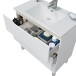 Waschtisch >LEA< in Weiß glänzend / Eiche Dekor - 80x86x45 (BxHxT)
