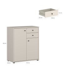 Kommode >TEMPRA2< in Sand - 73,7x85,5x34,8cm (BxHxT)