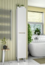 Badezimmer-Set >LEA< (3-tlg.) in Weiß glänzend / Eiche Dekor - 80x86x45 (BxHxT)