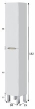 Badezimmer-Set >LEA< (3-tlg.) in Weiß glänzend / Eiche Dekor - 80x86x45 (BxHxT)