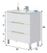 Badezimmer-Set >LEA< (3-tlg.) in Weiß glänzend / Eiche Dekor - 80x86x45 (BxHxT)