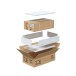 Badezimmer-Set >LEA< (3-tlg.) in Weiß glänzend / Eiche Dekor - 80x86x45 (BxHxT)