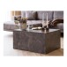 Couchtisch >Prague< in Braun, MDF, Marmodekor - 60x40x80cm (BxHxT)