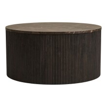 Couchtisch >Rota< in Dunkelbraun / Marmor-Dekor, MDF - 40x80cm (HxD)