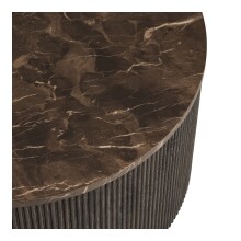 Couchtisch >Rota< in Dunkelbraun / Marmor-Dekor, MDF - 40x80cm (HxD)