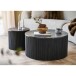 Couchtisch >Rota< in Dunkelbraun / Marmor-Dekor, MDF - 40x80cm (HxD)