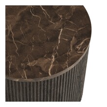 Beistelltisch >Rota< in Dunkelbraun / Marmor-Dekor, MDF, Dekor - 40x45cm (HxD)