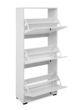 Schuhkipper >Lüneburg< in weiß, Holzwerkstoff - 58x133x25cm (BxHxT)