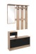 Kompaktgarderobe >Rudolf< in Artisan Eiche Dekor / Schwarz - 100x180x25 (BxHxT)