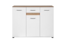 Sideboard >Volos< in weiß / Artisan Eiche...