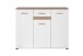 Sideboard >Volos< in weiß / Artisan Eiche Dekor - 118x91x35 (BxHxT)