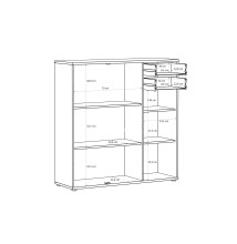 Sideboard >TEMPRA2< in Sand - 108,8x111,1x34,8cm (BxHxT)