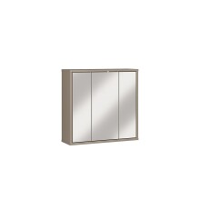 Badezimmerspiegelschrank >ALICE SPRINGS< in Taupe / Spiegel - 74,5x72x23,8cm (BxHxT)