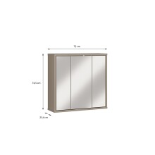 Badezimmerspiegelschrank >ALICE SPRINGS< in Taupe / Spiegel - 74,5x72x23,8cm (BxHxT)