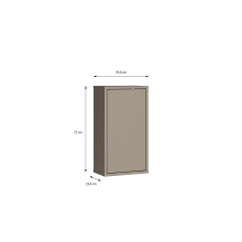 Hängeschrank >ALICE SPRINGS< in Taupe - 39,8x72x23,8cm (BxHxT)