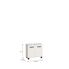 Waschbeckenunterschrank >VERIS< in Sand - 68,6x62x34,8cm (BxHxT)