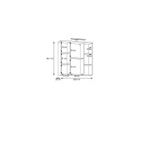 Badezimmerspiegelschrank >VERIS< in Sand / Spiegel - 68,6x68,1x20cm (BxHxT)