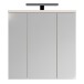 Badezimmerspiegelschrank >VERIS< in Sand / Spiegel - 68,6x68,1x20cm (BxHxT)