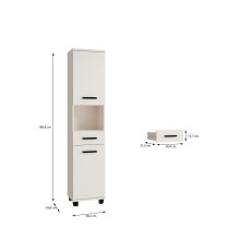 Seitenschrank >VERIS< in Sand - 40,2x186,8x34,8cm (BxHxT)