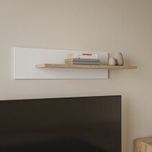 Wandboard >SKELPE< in Weiss / Artisan Eiche Dekor - 101x23,6x21,9cm (BxHxT)