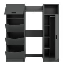 Waschmaschinenumbauschrank >Free< in Anthrazit - 176x195x68cm (BxHxT)