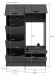 Waschmaschinenumbauschrank >Free< in Anthrazit - 126x195x68cm (BxHxT)