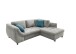 Polsterecke >Allin< in silber / petrol , Cord - 250x66x190cm (BxHxT)