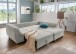 Polsterecke >Allin< in silber / petrol , Cord - 250x66x190cm (BxHxT)